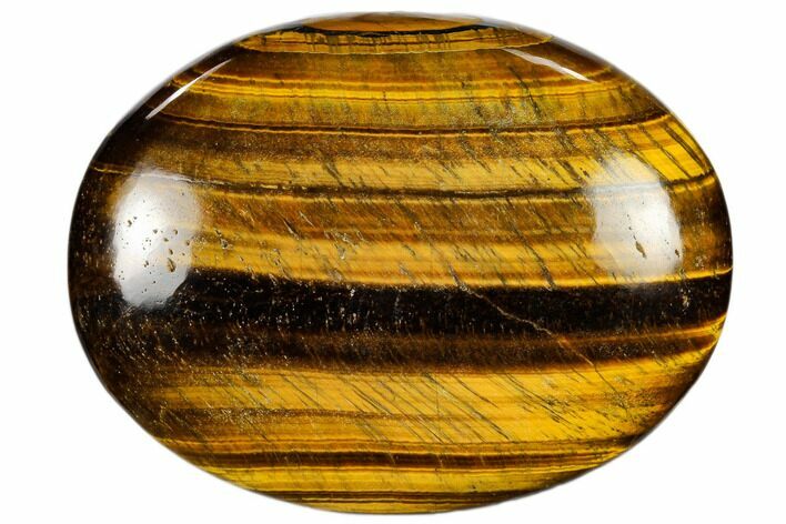 Polished Tiger's Eye Palm Stone - South Africa #115554